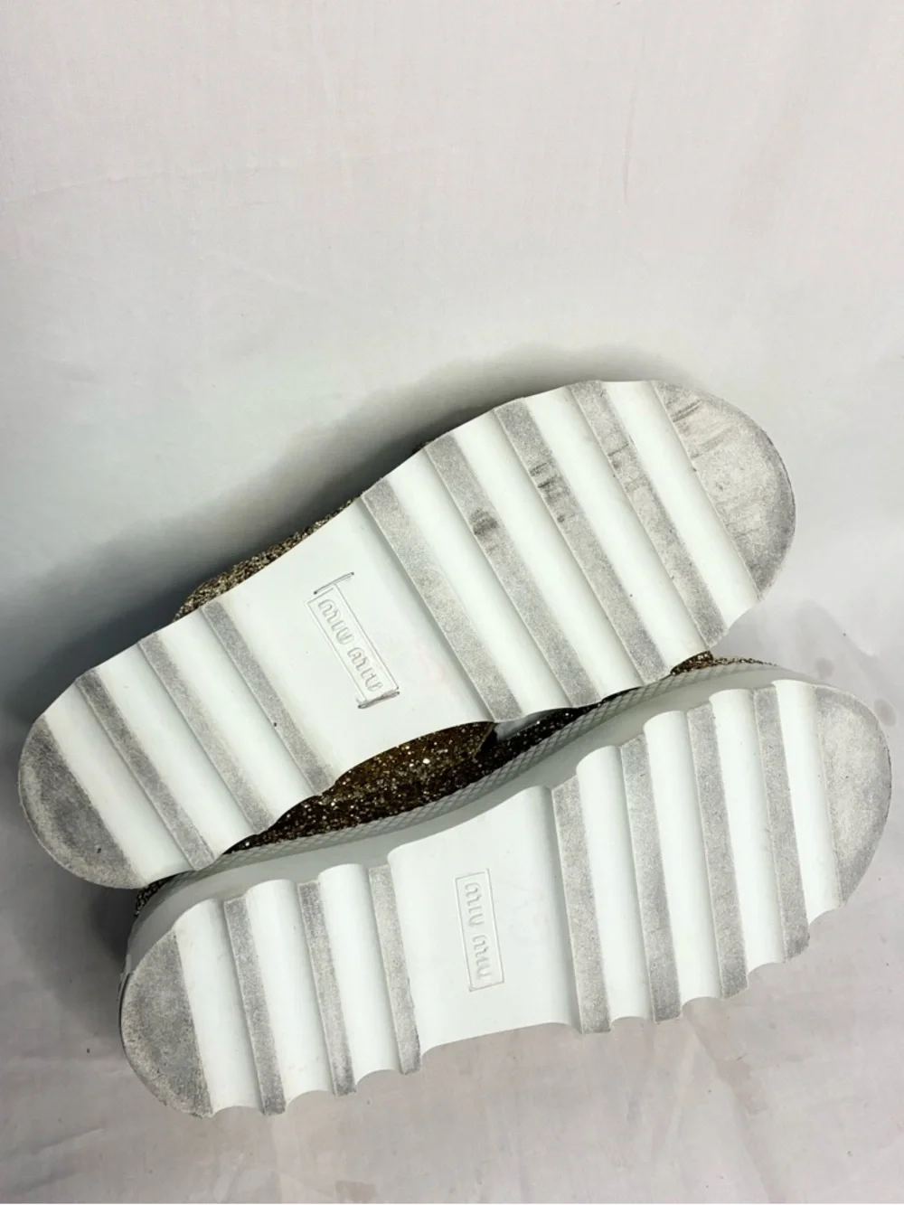 Miu Miu Sparkle Platform Sandals - Picture 10 of 14